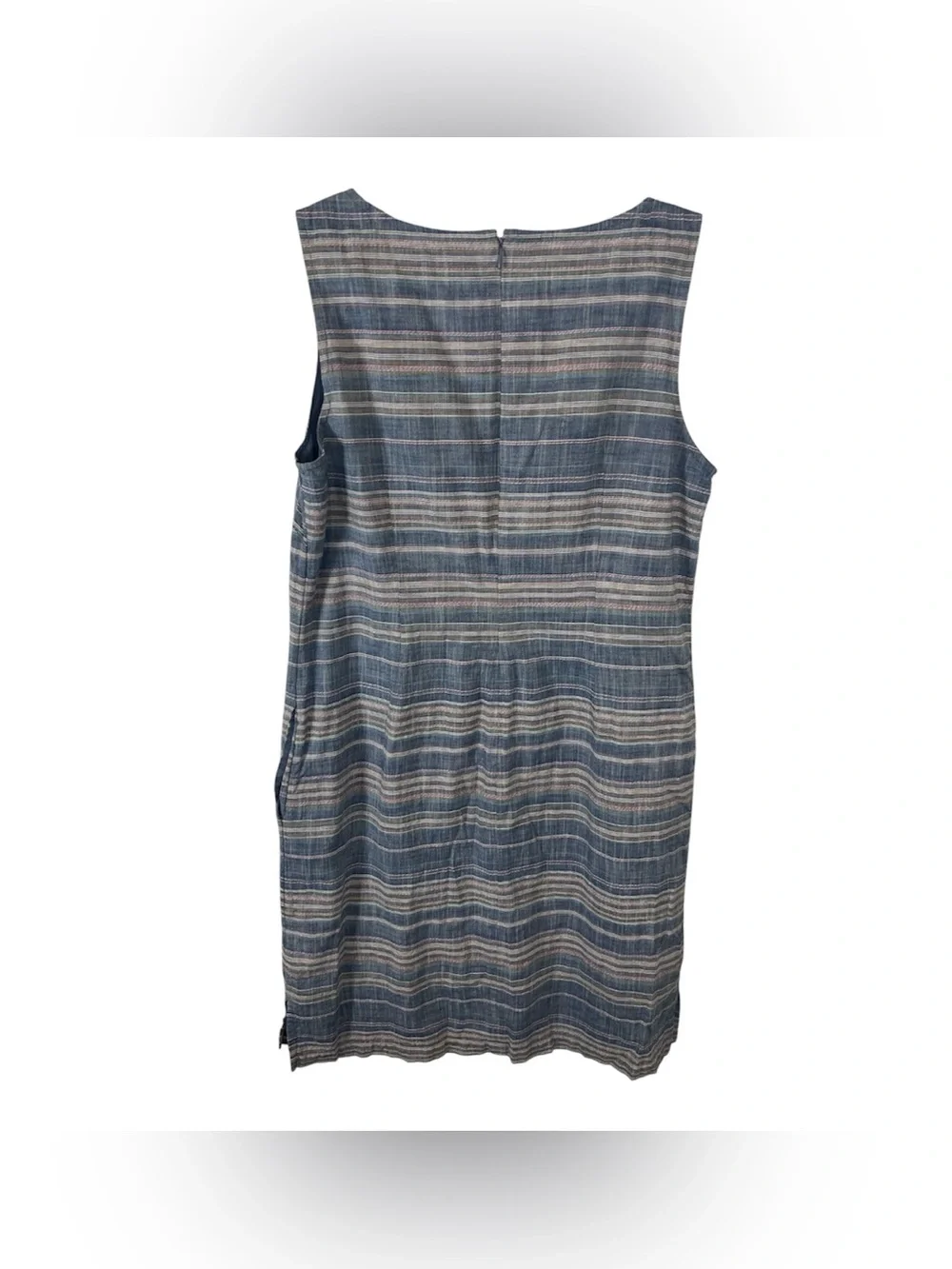 Talbots factory striped cotton sleeveless shift summer dress size 12